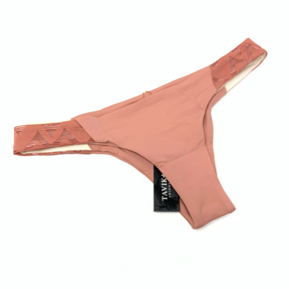 Tavik Byrdie Bottom Textured Chevron Bikini Bottom Rose Pink Size Large